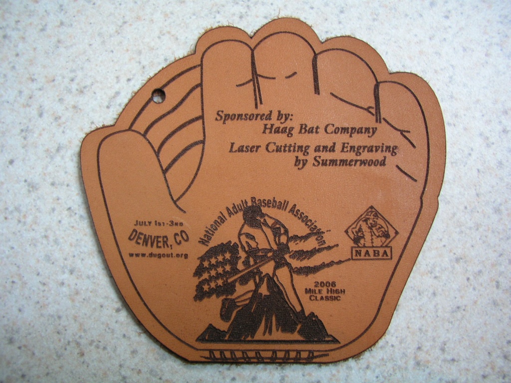 Laser Cut and Engraved Leather Mitt