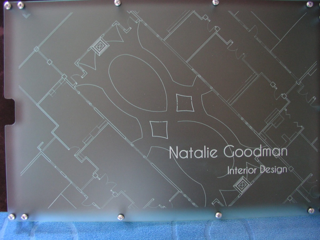 Portfolio Front, Laser Engraved Acrylic