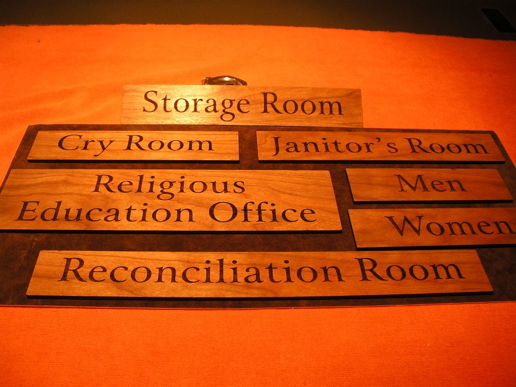 Church Signage Wood Laser Engraved and Cut