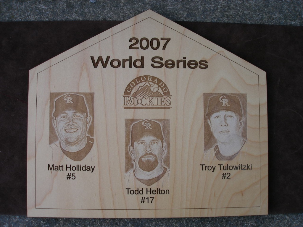 Wood Photo Engraving Baseball Plaque